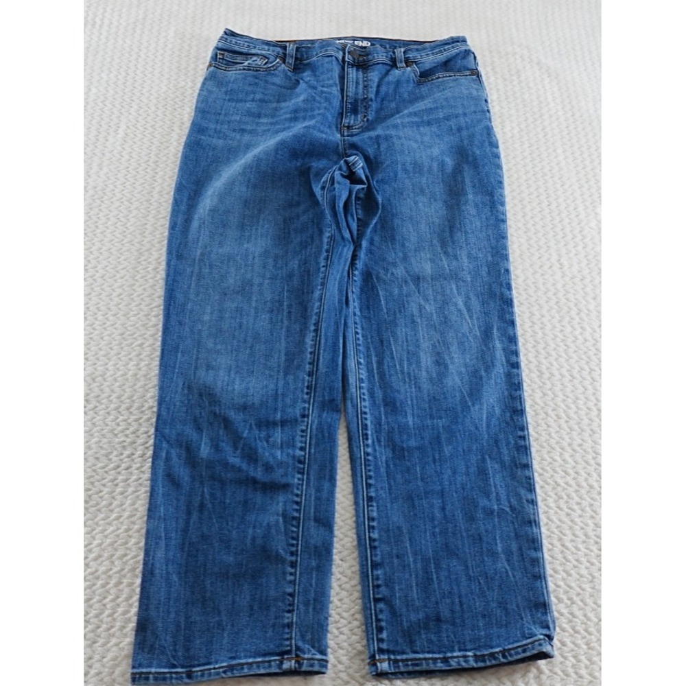 Lands End Jeans Denim Womens SZ 14 Blue Straight Stretch